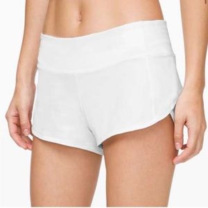 Lululemon white speed up shorts